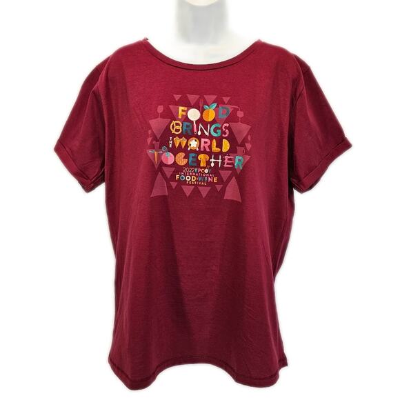 EPCOT Food and Wine Festival 2022 NWT Disney World Tee Shirt Women's XL - Picture 1 of 8